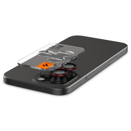 2 х Протектори за лещи на iPhone 14 Pro / Pro Max / 15 Pro / Pro Max / 16 Pro / Pro Max от Spigen Optic Pro Glas.Tr EZ FIT 2-Pack - Черен