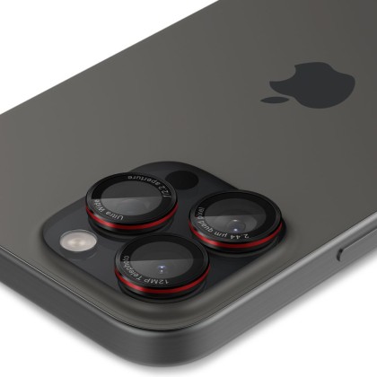 2 х Протектори за лещи на iPhone 14 Pro / Pro Max / 15 Pro / Pro Max / 16 Pro / Pro Max от Spigen Optic Pro Glas.Tr EZ FIT 2-Pack - Черен
