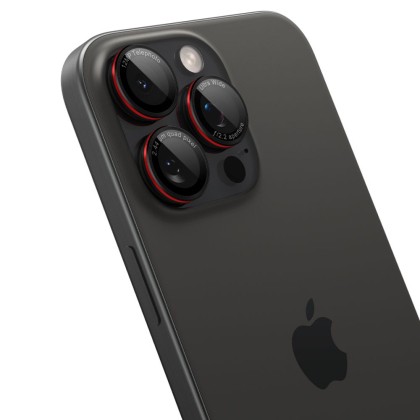 2 х Протектори за лещи на iPhone 14 Pro / Pro Max / 15 Pro / Pro Max / 16 Pro / Pro Max от Spigen Optic Pro Glas.Tr EZ FIT 2-Pack - Черен