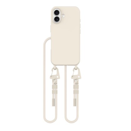 Кейс с ремък и MagSafe за iPhone 16 от Tech-Protect Magnecklace - Latte