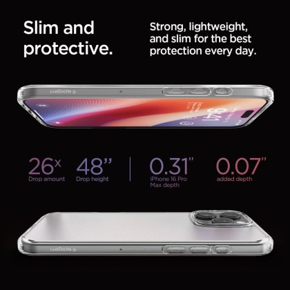 Удароустойчив твърд кейс за iPhone 16 Pro Max от Spigen Ultra Hybrid - Frost Clear