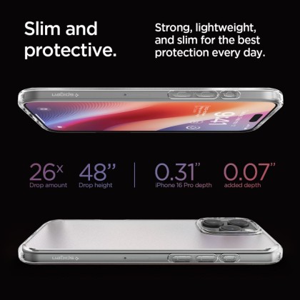 Удароустойчив твърд кейс за iPhone 16 Pro от Spigen Ultra Hybrid - Frost Clear