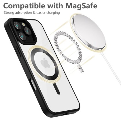 Твърд кейс с MagSafe и протектор за камерата на iPhone 16 Pro от Tech-Protect MagFlex - Satin Black