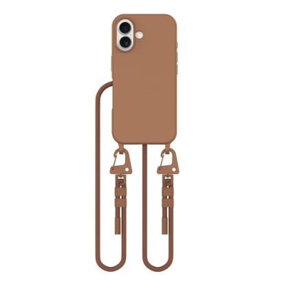 Кейс с ремък и MagSafe за iPhone 16 от Tech-Protect Magnecklace - Chocolate Brown