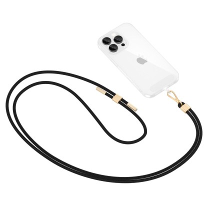 Универсален ремък 85 см за смартфон от Tech-Protect C2S Rope Crossbody Strap Black / Gold