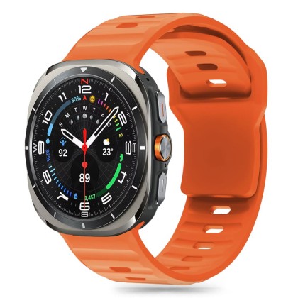 Силиконова каишка за часовник Samsung Galaxy Watch Ultra (47mm) от Tech-Protect Silicone Line - Оранжев