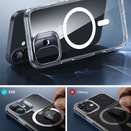Хибриден кейс с MagSafe и закалено стъкло за iPhone 16 от ESR Classic Hybrid Halolock - Прозрачни
