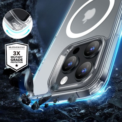Силиконов кейс с MagSafe за iPhone 16 Pro от ESR Classic Hybrid Halolock - Frosted Clear