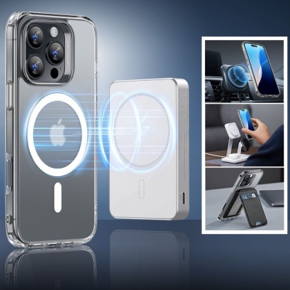 Силиконов кейс с MagSafe за iPhone 16 Pro от ESR Classic Hybrid Halolock - Frosted Clear