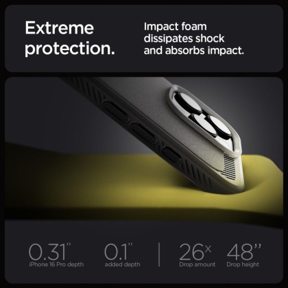 Удароустойчив кейс с MagSafe за iPhone 16 Pro Max от Spigen Rugged Armor Mag - Сив