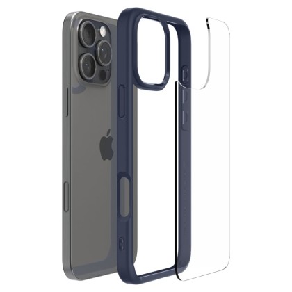 Удароустойчив твърд кейс за iPhone 16 Pro Max от Spigen Ultra Hybrid - Navy Blue