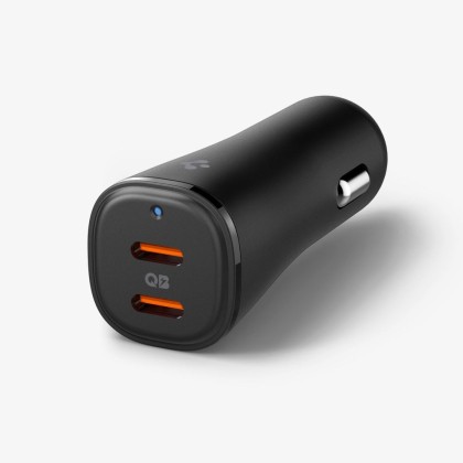 Зарядно за кола 50W с два USB-C порта от Spigen ArcStation Essential EV502 - Черно