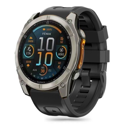 Силиконова каишка за Garmin Fenix 5x / 5x Plus / 6x / 6x Pro / 7x / 8 (51mm) от Tech-Protect Silicone - Черен