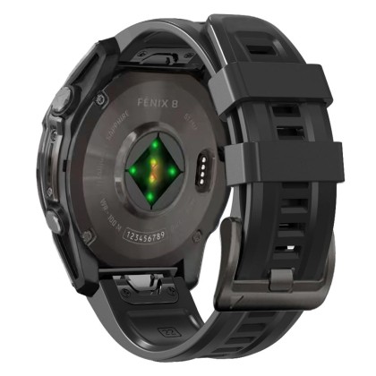 Силиконова каишка за Garmin Fenix 5x / 5x Plus / 6x / 6x Pro / 7x / 8 (51mm) от Tech-Protect Silicone - Черен