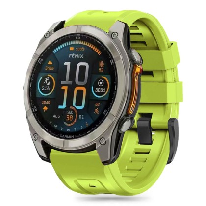 Силиконова каишка за Garmin Fenix 5x / 5x Plus / 6x / 6x Pro / 7x / 8 (51mm) от Tech-Protect Silicone - Lime