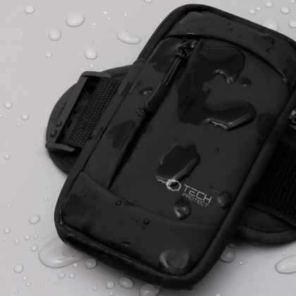 Универсален спортен калъф с лента за ръка от Tech-Protect M6 - Черен
