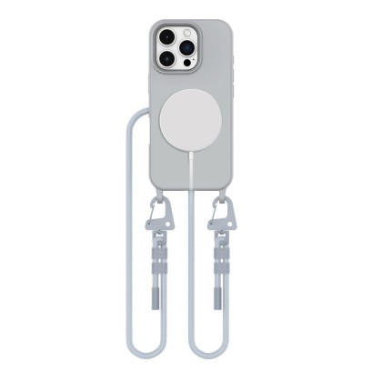 Кейс с ремък и MagSafe за iPhone 16 Pro от Tech-Protect Magnecklace - Crayon Grey