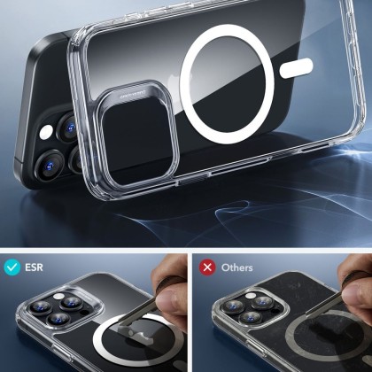 Силиконов кейс с MagSafe за iPhone 16 Pro Max от ESR Classic Hybrid Halolock - Clear