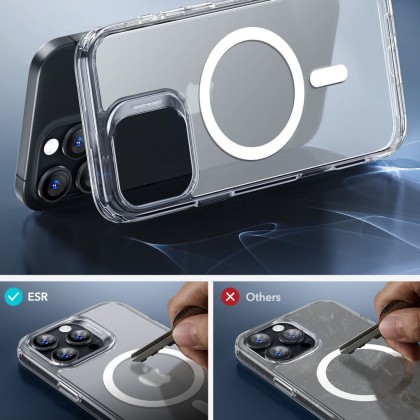 Силиконов кейс с MagSafe за iPhone 16 Pro Max от ESR Classic Hybrid Halolock - Frosted Clear