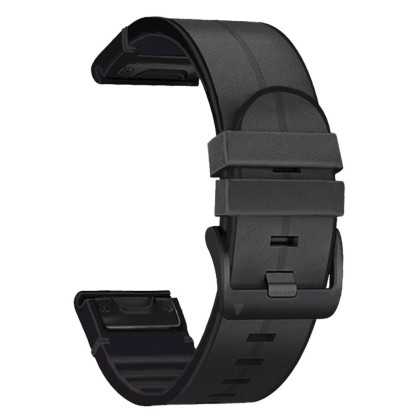 Кожена каишка за Garmin Fenix 5x / 5x Plus / 6x / 6x Pro / 7x / 8 (51mm) от Tech-Protect Silicone PU - Черен