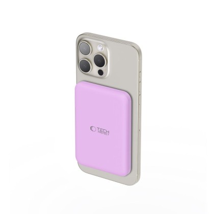 Преносима батерия Power Bank с MagSafe 5 000 mAh от Tech-Protect PB10 LifeMag 15W - Lilac