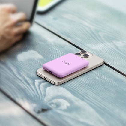 Преносима батерия Power Bank с MagSafe 5 000 mAh от Tech-Protect PB10 LifeMag 15W - Lilac