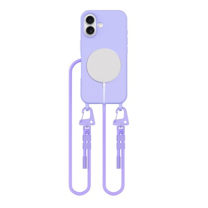 Кейс с ремък и MagSafe за iPhone 16 от Tech-Protect Magnecklace - Lavender