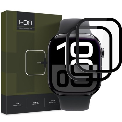 2 броя хибриден протектор за Apple Watch 10 (46 mm) от Hofi Hybrid Pro+ - Черни