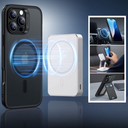 Силиконов кейс с MagSafe за iPhone 16 Pro Max от ESR Classic Hybrid Halolock - Frosted Black