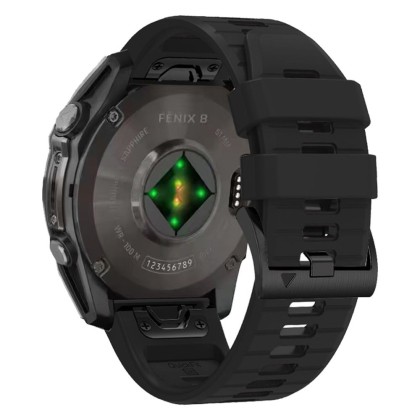 Силиконова каишка за часовник Garmin Fenix 5x / 5x Plus / 6x / 6x Pro / 7x / 8 (51mm) от Tech-Protect Silicone Line - Черен