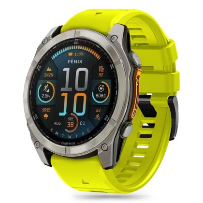 Силиконова каишка за часовник Garmin Fenix 5x / 5x Plus / 6x / 6x Pro / 7x / 8 (51mm) от Tech-Protect Silicone Line - Lime