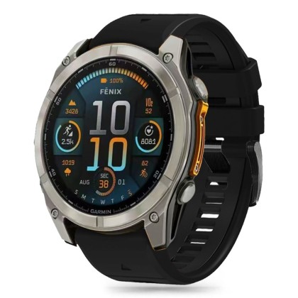 Силиконова каишка за часовник Garmin Fenix 5 / 6 / 6 Pro / 7 / 8 (47mm) / E от Tech-Protect Silicone Line - Черен