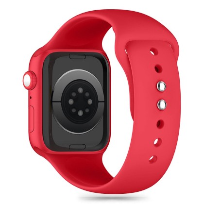 Силиконова каишка за Apple Watch 6/7/8/9/10/SE/Ultra 1-2 (44/45/46/49 mm) от Tech-Protect Silicone - Червена