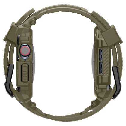 Удароустойчив кейс с каишка за Apple Watch 10 (46mm) от Spigen Rugged Armor Pro - Vintage Khaki