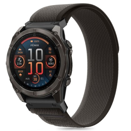 Текстилна каишка за Garmin Fenix 5 / 6 / 6 Pro / 7 / 8 (47mm) / E от Tech-Protect Nylon - Черен / Оранжев