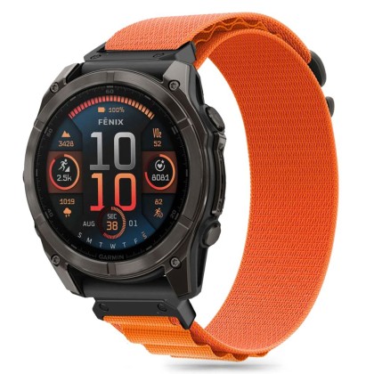 Текстилна каишка за Garmin Fenix 5x / 5x Plus/ 6x / 6x Pro / 7x / 8 (51mm) от Tech-Protect Nylon Pro - Оранжева