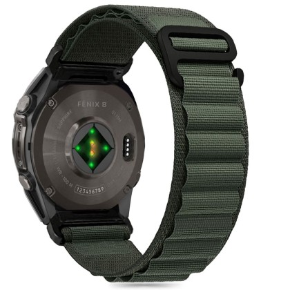 Текстилна каишка за Garmin Fenix 5 / 6 / 6 Pro / 7 / 8 (47mm) / E от Tech-Protect Nylon Pro - Olive Green