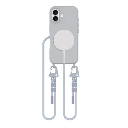 Кейс с ремък и MagSafe за iPhone 16 от Tech-Protect Magnecklace - Crayon Grey