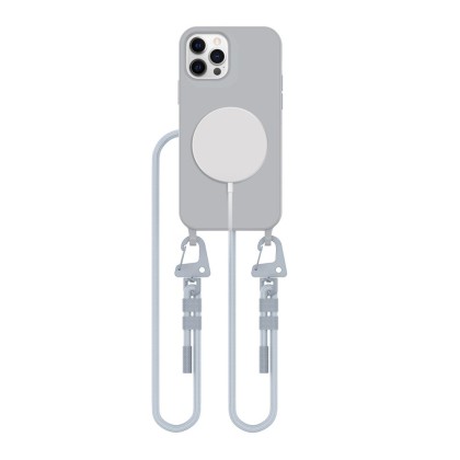 Кейс с ремък и MagSafe за iPhone 12 / 12 Pro от Tech-Protect Magnecklace - Crayon Grey