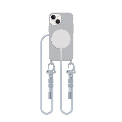 Кейс с ремък и MagSafe за iPhone 13 Mini от Tech-Protect Magnecklace - Crayon Grey