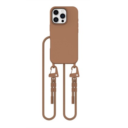 Кейс с ремък и MagSafe за iPhone 16 Pro от Tech-Protect Magnecklace - Chocolate Brown