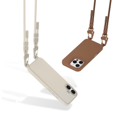 Кейс с ремък и MagSafe за iPhone 16 Pro от Tech-Protect Magnecklace - Chocolate Brown