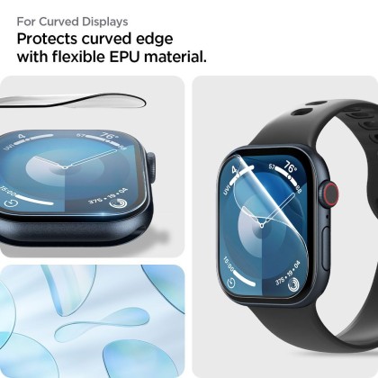2 броя защитно фолио за дисплей на Apple Watch 10 (46mm) от Spigen Elite Shield EZ Fit - Прозрачни