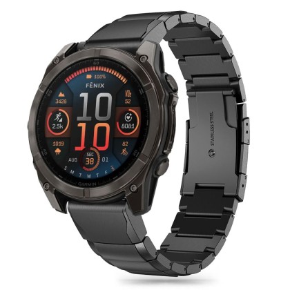 Панелна верижка за Garmin Fenix 5x / 5x Plus / 6x / 6x Pro / 7x / 8 (51mm) от Tech-Protect Steelband - Черна