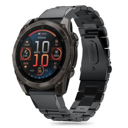 Стоманена верижка за Garmin Fenix 5x / 5x Plus / 6x / 6x Pro / 7x / 8 (51mm) от Tech-Protect Stainless - Черна