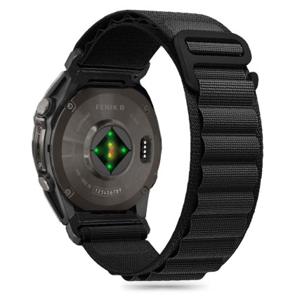 Текстилна каишка за Garmin Fenix 5 / 6 / 6 Pro / 7 / 8 (47mm) / E от Tech-Protect Nylon Pro - Черен