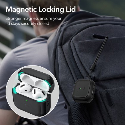 360 градусов калъф за слушалки с MagSafe за Apple AirPods 4 от ESR Orbit Halolock - Черен