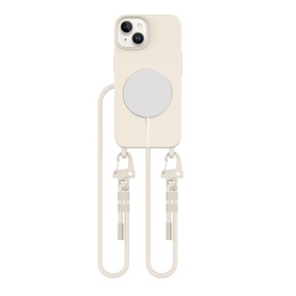 Кейс с ремък и MagSafe за iPhone 13 от Tech-Protect Magnecklace - Cosmic Latte