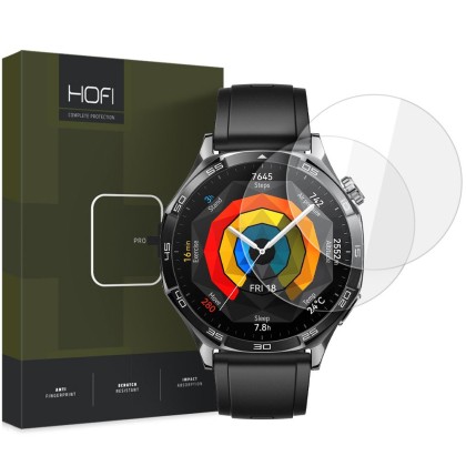 2 броя стъклени протектори FULL GLUE за Huawei Watch GT 5 (46mm) от Hofi Glass Pro+ 2-Pack - Прозрачни