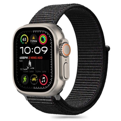 Найлонова каишка за Apple Watch 6/7/8/9/10/SE (40/41/42 mm) от Tech-Protect Nylon - Черен